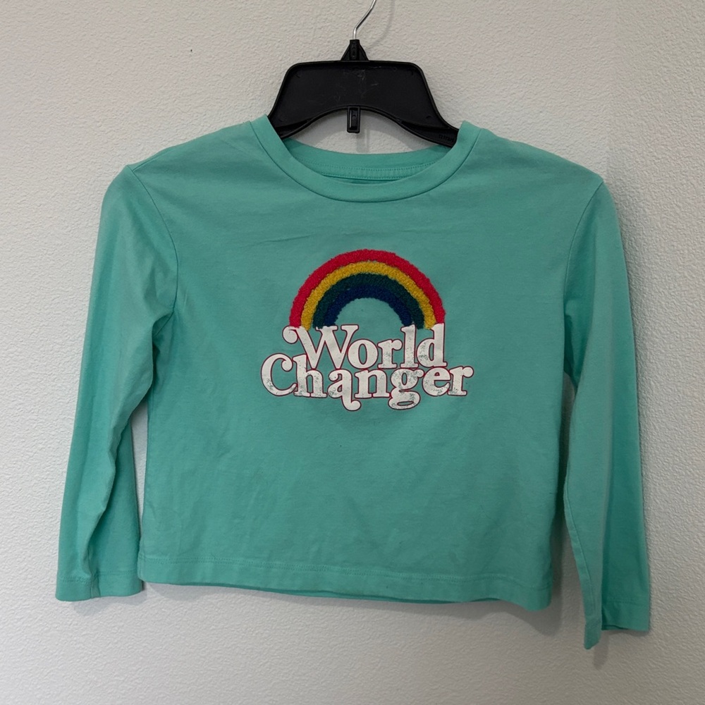 Teal 'World Changer' Long Sleeve Shirt for Kids